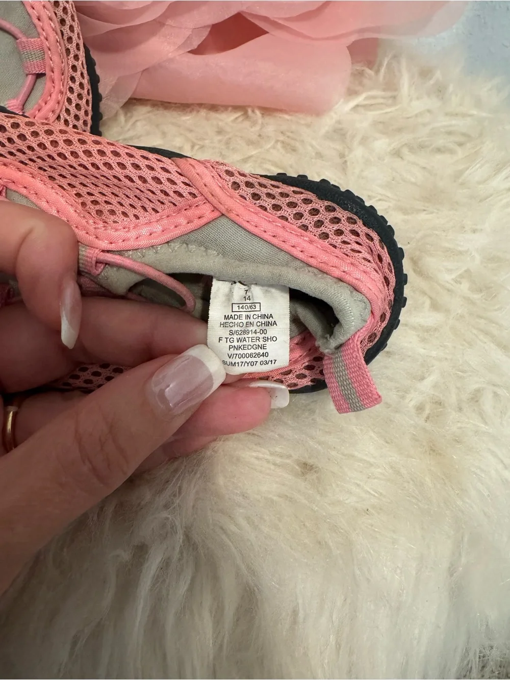 Baby Pink Mesh Water Shoes